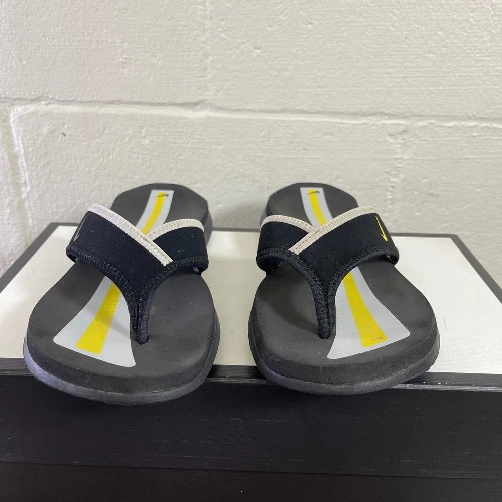 Nike Celso Black Grey Yellow Thong Sandals Flip Flops Slip On Men's 8 US/7 UK